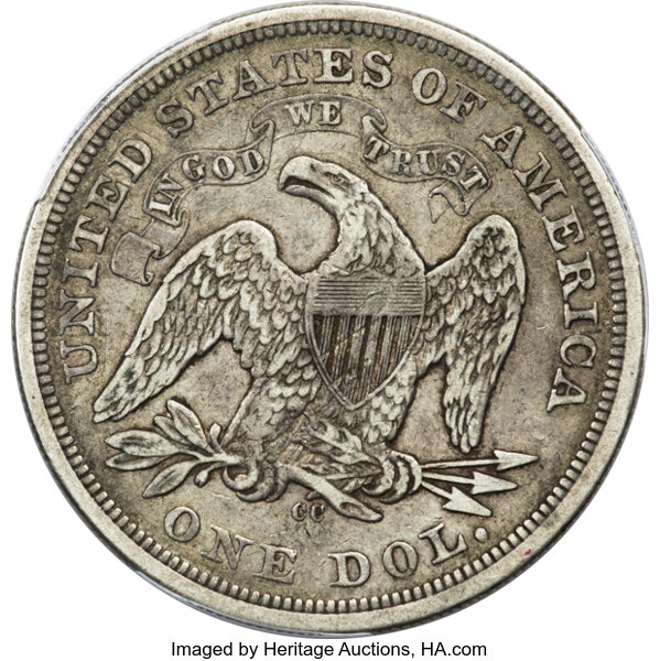 image for: 1870-CC $1  PCGS F15