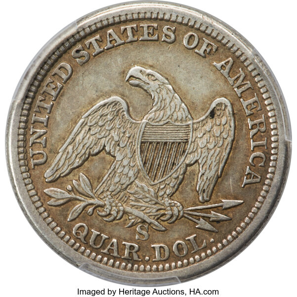 image for: 1864-S 25c PCGS XF40 CAC