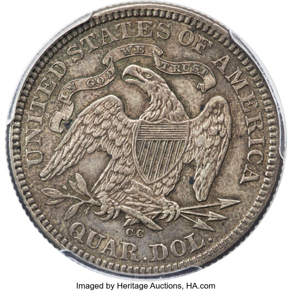 image for: 1875-CC 25C AU53 PCGS. CAC....