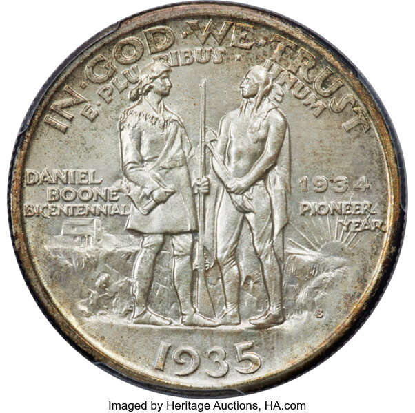 image for: 1935/34-S Boone 50c PCGS MS67+ CAC