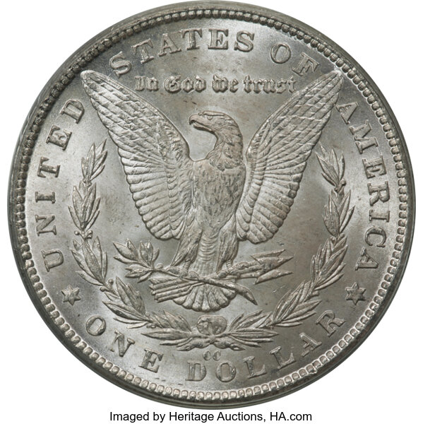 image for: 1890-CC $1  PCGS MS65