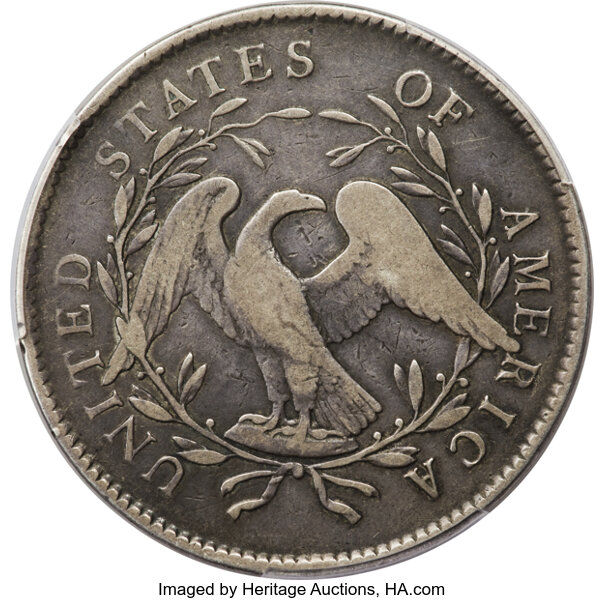 image for: 1795 Flowing Hair, 2 Leaves, B-1, BB-21 $1  PCGS VG10