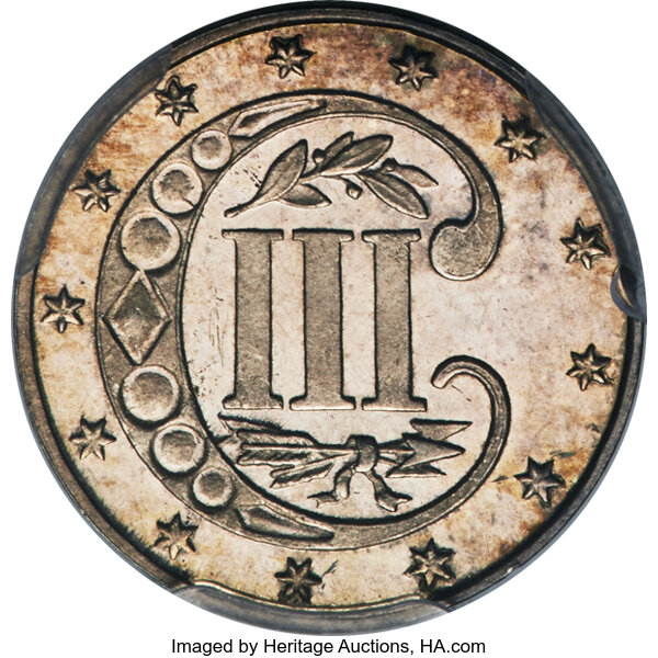 image for: 1873 3cS PCGS PR64 CAM CAC