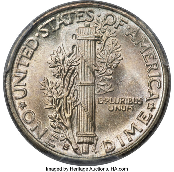 image for: 1931-S 10c PCGS MS66 FB
