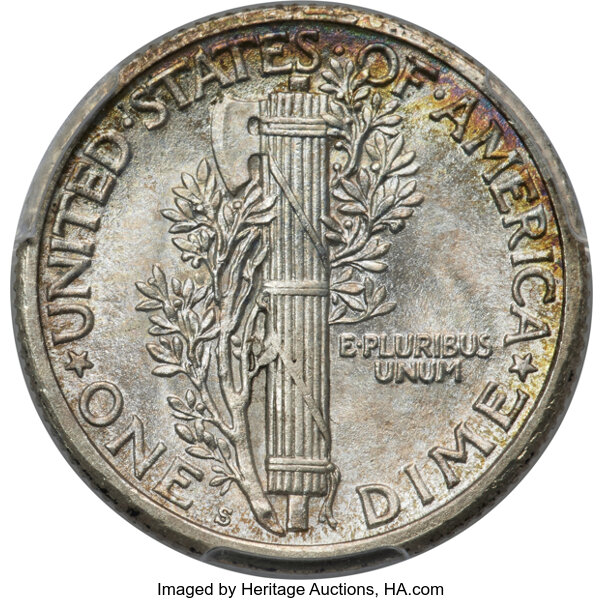 image for: 1923-S 10c PCGS MS65 FB