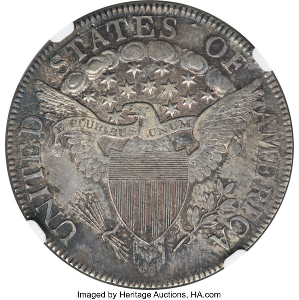image for: 1807 50C Draped Bust, O-105, T-4, R.1, AU55 NGC....