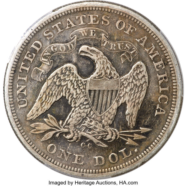 image for: 1870-CC $1  PCGS VF25