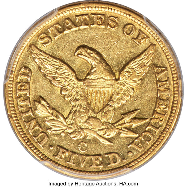 image for: 1849-C $5  PCGS AU53