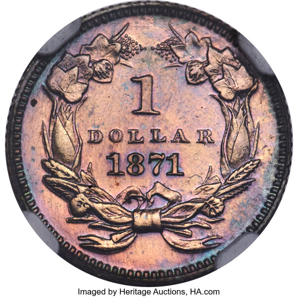 image for: 1871 Copper, J-1161 PG$1 NGC PR64 BN