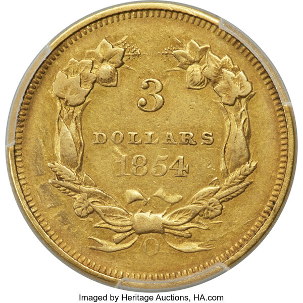 image for: 1854-O $3  PCGS XF45