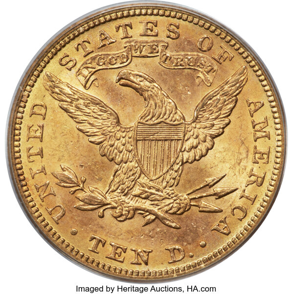 image for: 1884 $10  PCGS MS63