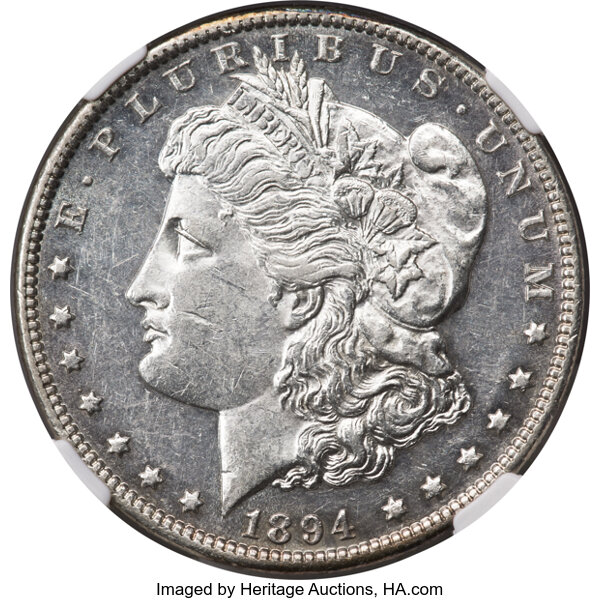 image for: 1894 $1 AU58 Prooflike NGC. VAM-3....