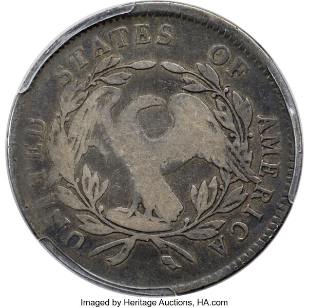 image for: 1795 $1 Flowing Hair, Three Leaves, B-5, BB-27, R.1, Good 4 PCGS....