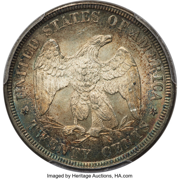 image for: 1876 20c PCGS MS64+