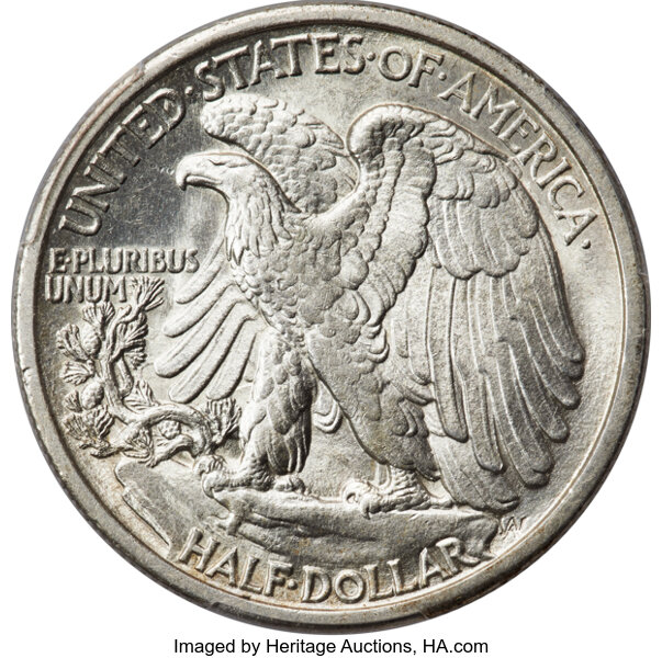 image for: 1917-S Mintmark Obverse 50c PCGS AU58