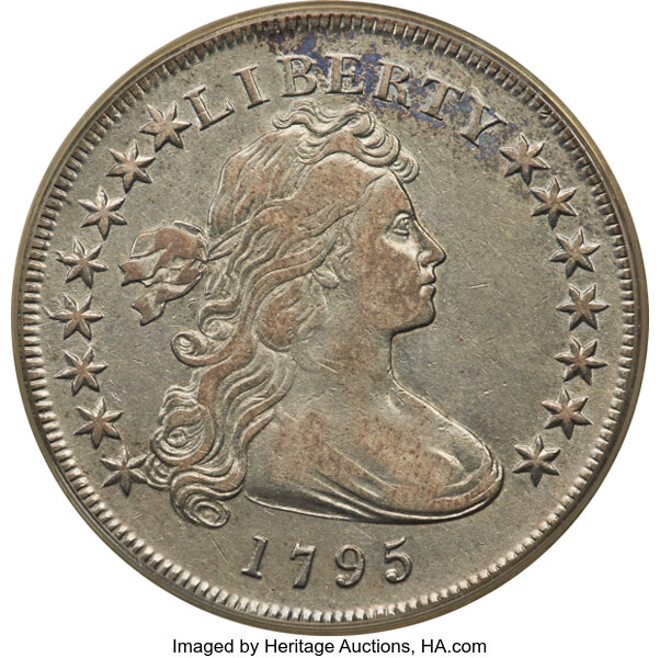 image for: 1795 $1 Draped Bust, Off-Center, B-14, BB-51, R.2, XF45 PCGS....