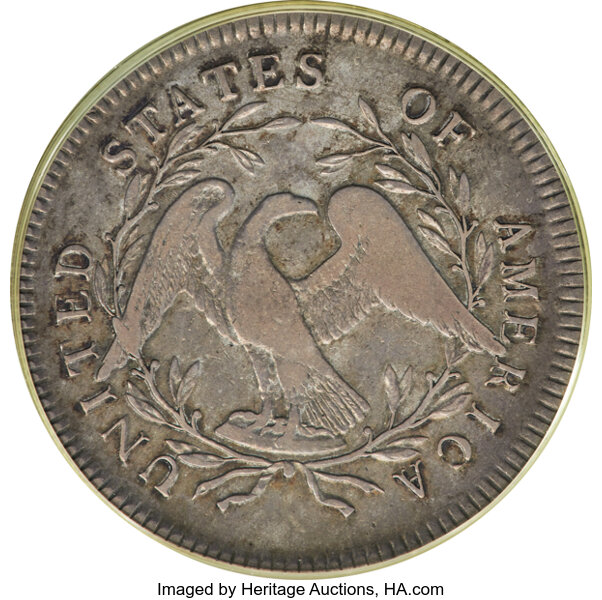 image for: 1795 $1 Flowing Hair, Two Leaves, B-9, BB-13, R.4, VF25 PCGS....