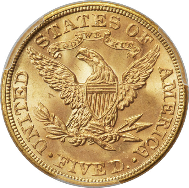 image for: 1896 $5  PCGS MS65