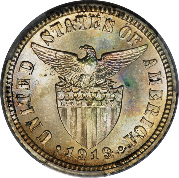 image for: 1919-S 10C Philippines 10 Centavos MS67 PCGS....