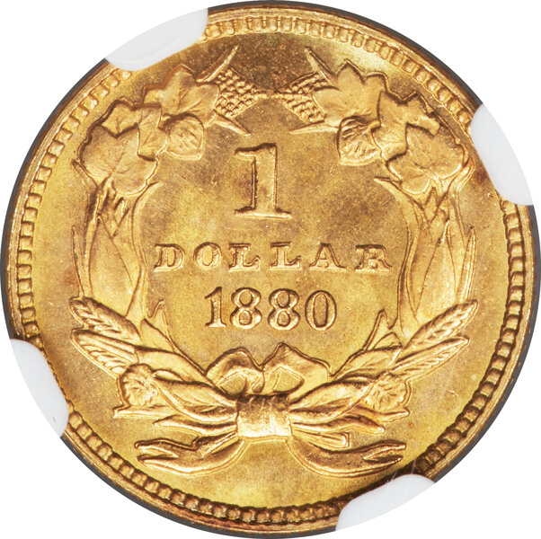 image for: 1880 G$1 NGC MS68