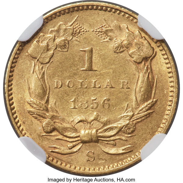 image for: 1856-S Type 2 G$1 NGC AU58