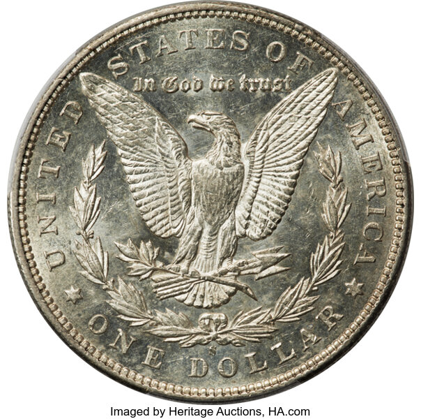 image for: 1895-S/S S/Horizontal S, VAM-4 $1  PCGS AU55
