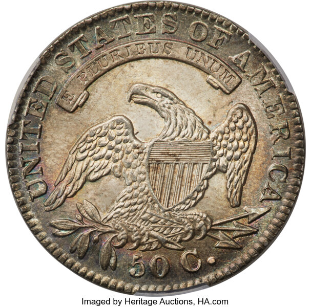 image for: 1832 50C Small Letters, O-115, R.1, MS65 CACG....