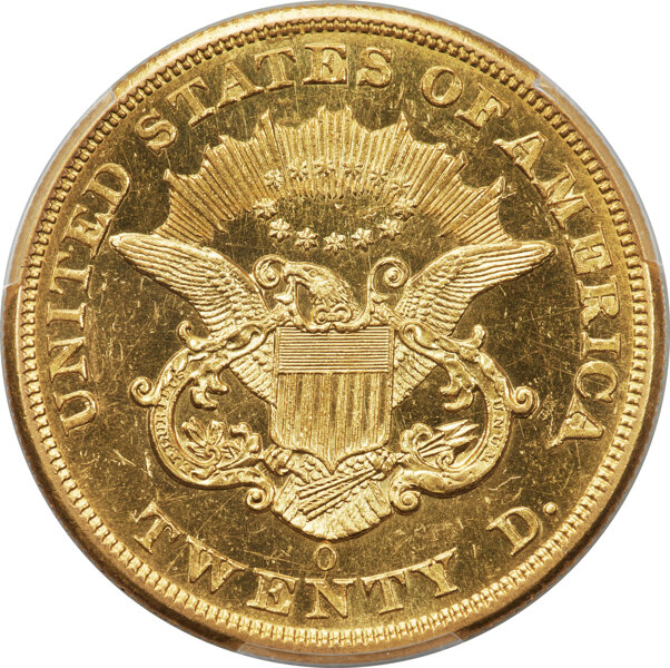 image for: 1852-O $20  PCGS MS61