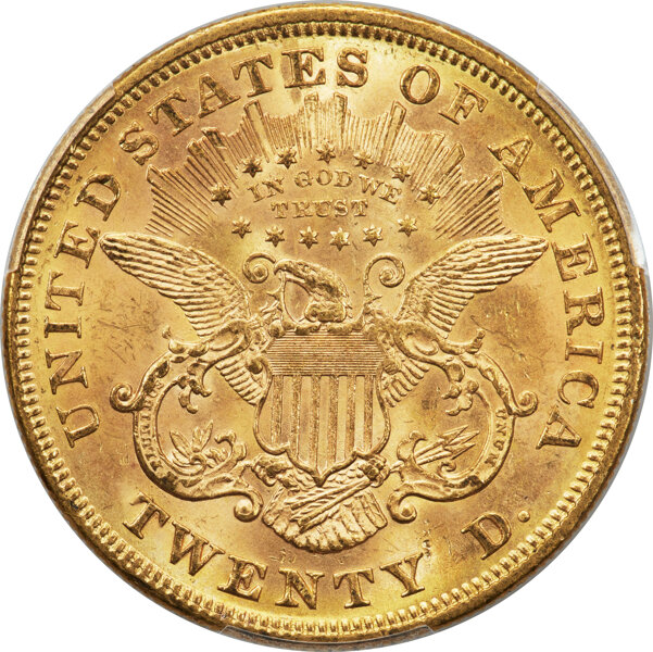 image for: 1871 $20  PCGS MS61