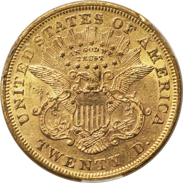 image for: 1868 $20  CACG AU58