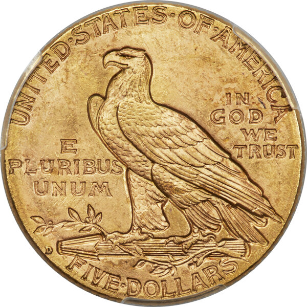 image for: 1914-D $5  PCGS MS64+