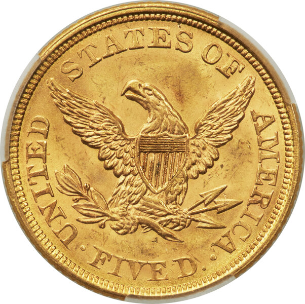 image for: 1852 $5  CACG MS64