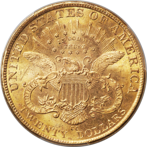 image for: 1892-CC $20  PCGS MS62+