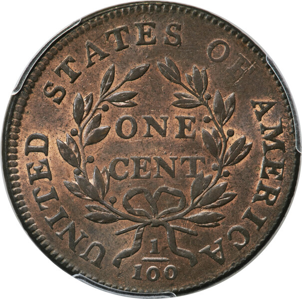 image for: 1800 1C S-197, B-12, R.1, MS64 Red and Brown PCGS....