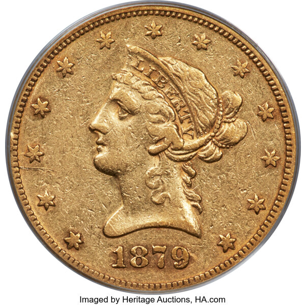 image for: 1879-CC $10 XF45 PCGS. Winter 1-A. ...