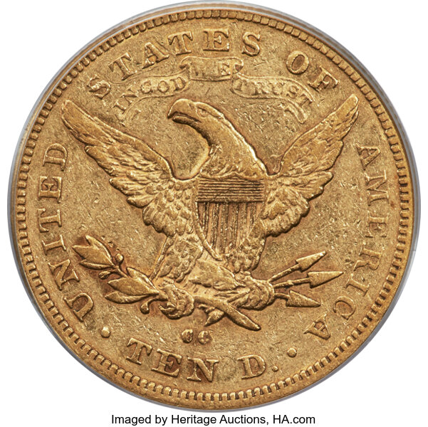 image for: 1879-CC $10 XF45 PCGS. Winter 1-A. ...