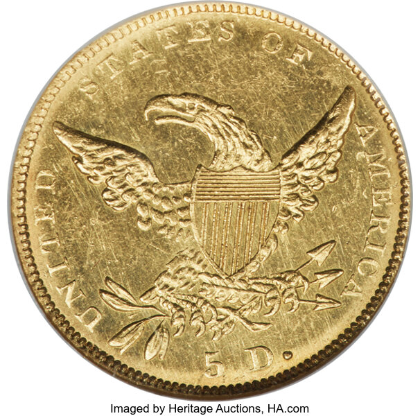 image for: 1838-C $5 HM-1, High R.4, AU58 NGC....