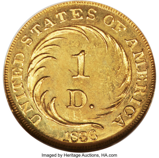 image for: 1836 Gold, J-67 PG$1 NGC PR65