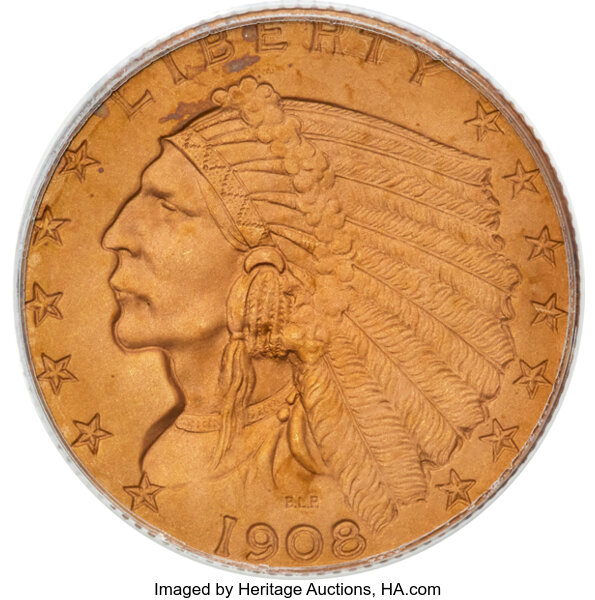 image for: 1908 $2 1/2 JD-1, R.4, PR66 PCGS....