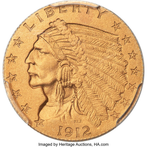 image for: 1912 $2 1/2 JD-1, R.4, PR66 PCGS....