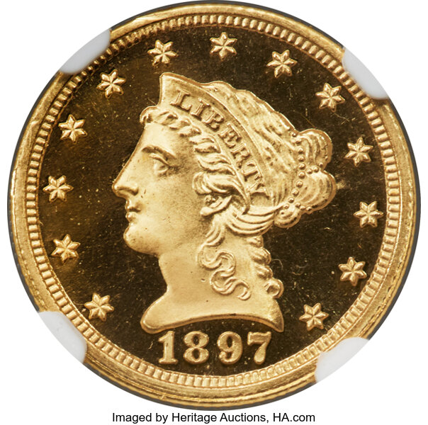 image for: 1897 $2 1/2 JD-1, High R.4, PR68★  Ultra Cameo NGC....