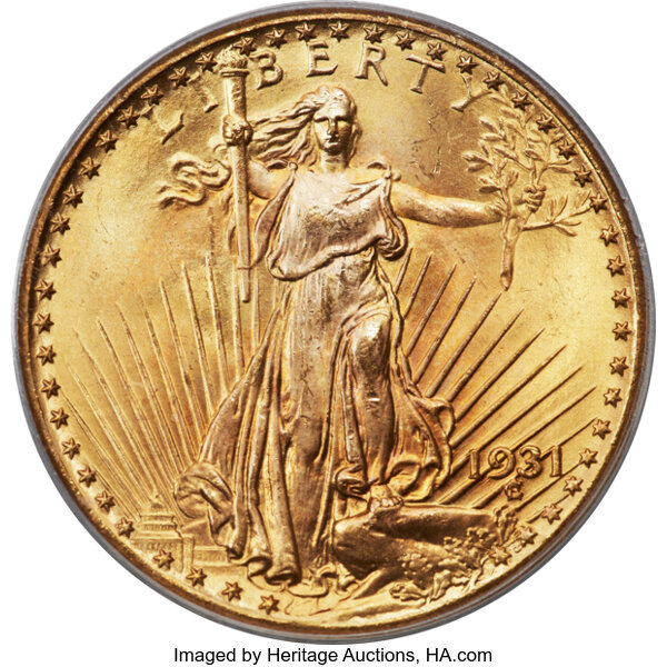 image for: 1931 $20 MS66 PCGS....