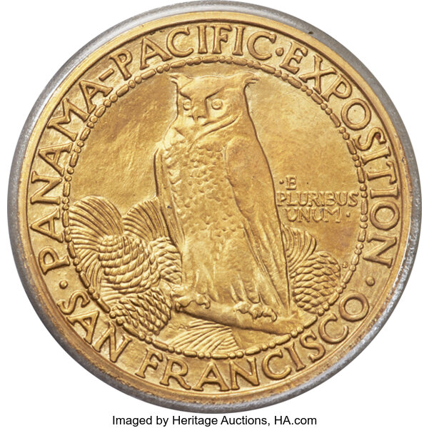 image for: 1915-S Panama-Pacific Expo, Round G$50  PCGS MS63