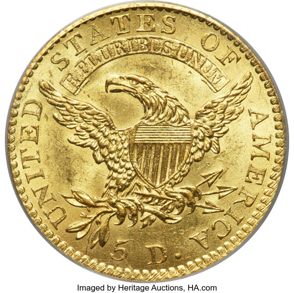 image for: 1813 $5 BD-1, R.2, MS63 PCGS....