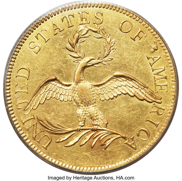 image for: 1795 13 Leaves, BD-5 $10  PCGS AU58
