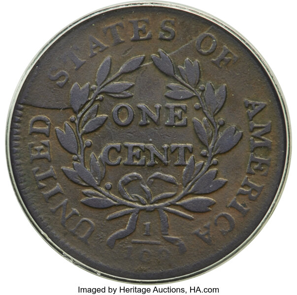 image for: 1803 1C Large Date, Small Fraction, S-264, B-24, High R.4, VG10 PCGS....