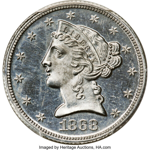 image for: 1868 $5 Five Dollar, Judd-660, Pollock-733, Low R.7, PR64 PCGS....