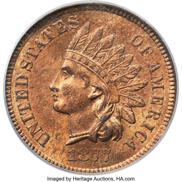 image for: 1877 1C MS64 Red PCGS....