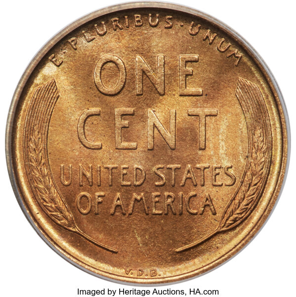 image for: 1909-S VDB 1c PCGS MS66 RD