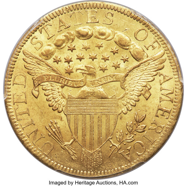 image for: 1797 $10 Large Eagle, BD-3, R.5, MS62+ PCGS. CAC....